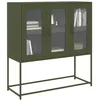 Image de vidaXL Buffet vert olive 100,5x39x107 cm acier laminÃ© Ã  froid