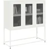 Image de vidaXL Buffet blanc 100,5x39x107 cm acier laminÃ© Ã  froid