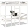 Image de vidaXL Lit mezzanine avec bureau et chaises blanc 80x200 cm pin massif