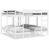 Image de vidaXL Lit superposÃ© triple blanc 140x200/70x140 cm bois de pin massif