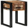 Image de Table d'appoint vidaXL avec tiroir Noir 40x40x50 cm en bois massif de rÃ©cupÃ©ration