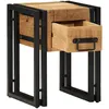 Image de Table d'appoint vidaXL avec tiroir Noir 30x30x40 cm Bois de manguier massif