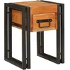 Image de Vidaxl Table D'appoint 30 X 30 X 40 Cm Bois D'acacia Massif Et MÃ©tal