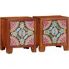 Image de vidaXL Table de chevet 2 pcs 40x30x45 cm bois d'acacia massif