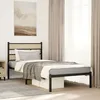 Image de Vidaxl Cadre De Lit En MÃ©tal Sans Matelas ChÃªne Sonoma 107x203 Cm