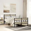 Image de vidaXL Cadre de lit en mÃ©tal sans matelas chÃªne sonoma 120x190 cm