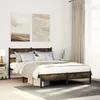 Image de vidaXL Cadre de lit sans matelas chÃªne fumÃ© 80x200cm bois d'ingÃ©nierie