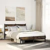 Image de vidaXL Cadre de lit sans matelas chÃªne fumÃ© 100x200 cm bois ingÃ©nierie
