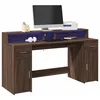 Image de vidaXL Bureau et lumiÃ¨res LED chÃªne marron bois d'ingÃ©nierie
