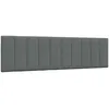 Image de vidaXL Coussin de tÃªte de lit gris foncÃ© 180 cm tissu