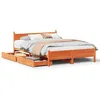 Image de vidaXL Cadre de lit sans matelas cire marron 140x200cm bois pin massif