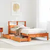 Image de vidaXL Lit bibliothÃ¨que sans matelas cire marron 75x190 cm pin massif