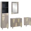 Image de vidaXL Ensemble de mobilier de salle de bain avec tiroir 4 pcs Gris