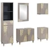 Image de vidaXL Ensemble de mobilier de salle de bain avec tiroir 5 pcs Gris