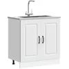 Image de vidaXL Meuble bas pour Ã©vier Kalmar blanc 80x46x81,5cm bois ingÃ©nierie