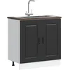 Image de vidaXL Meuble bas pour Ã©vier Kalmar noir 80x46x81,5 cm bois ingÃ©nierie