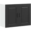 Image de vidaXL Armoire murale de cuisine Kalmar noir bois d'ingÃ©nierie