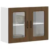 Image de vidaXL Armoire murale de cuisine et porte en verre Kalmar chÃªne marron