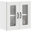 Image de vidaXL Armoire murale de cuisine avec porte en verre Kalmar blanc