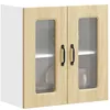 Image de Vidaxl Armoire Murale De Cuisine Et Porte En Verre Kalmar ChÃªne Sonoma