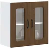 Image de vidaXL Armoire murale de cuisine et porte en verre Kalmar chÃªne marron