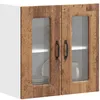 Image de vidaXL Armoire murale de cuisine avec porte en verre Kalmar vieux bois