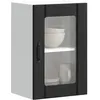 Image de vidaXL Armoire murale de cuisine avec porte en verre Lucca noir