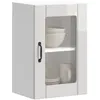 Image de vidaXL Armoire murale cuisine avec porte en verre Lucca blanc brillant