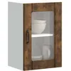Image de Vidaxl Armoire Murale De Cuisine Avec Porte En Verre Lucca ChÃªne FumÃ©