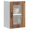 Image de vidaXL Armoire murale de cuisine avec porte en verre Lucca vieux bois
