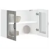 Image de vidaXL Armoire murale de cuisine et porte en verre Lucca sonoma gris