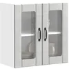 Image de vidaXL Armoire murale de cuisine avec porte en verre Lucca gris bÃ©ton