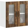 Image de Vidaxl Armoire Murale De Cuisine Avec Porte En Verre Lucca ChÃªne FumÃ©
