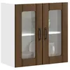 Image de vidaXL Armoire murale de cuisine et porte en verre Lucca chÃªne marron