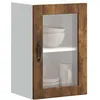 Image de Vidaxl Armoire Murale De Cuisine Avec Porte En Verre Porto ChÃªne FumÃ©