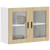 Image de Vidaxl Armoire Murale De Cuisine Et Porte En Verre Porto ChÃªne Sonoma