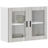 Image de vidaXL Armoire murale de cuisine avec porte en verre Porto sonoma gris