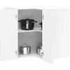 Image de vidaXL Armoire murale d'angle de cuisine Porto blanc brillant