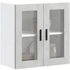Image de vidaXL Armoire murale de cuisine avec porte en verre Porto gris bÃ©ton