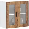 Image de vidaXL Armoire murale de cuisine avec porte en verre Porto vieux bois