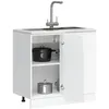 Image de vidaXL Armoire de cuisine Kalmar blanc brillant bois ingÃ©nierie