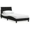 Image de vidaXL Lit avec matelas noir 90x190 cm tissu