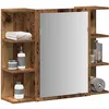 Image de vidaXL Armoire Ã  miroir de salle de bain vieux bois bois d'ingÃ©nierie