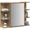 Image de Vidaxl Armoire Ã Miroir De Salle De Bain ChÃªne Artisanal 80x20,5x64 Cm