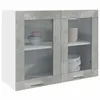 Image de vidaXL Armoire en verre suspendue gris bÃ©ton 80x31x60 cm
