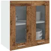 Image de vidaXL Armoire murale de cuisine avec porte en verre vieux bois