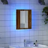 Image de vidaXL Armoire de salle de bain Ã  miroir LED vieux bois 40x12x45 cm