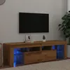 Image de vidaXL Meuble TV avec lumiÃ¨res LED chÃªne artisanal bois d'ingÃ©nierie