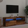 Image de vidaXL Meuble TV avec lumiÃ¨res LED vieux bois bois d'ingÃ©nierie