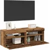 Image de vidaXL Meubles TV avec lumiÃ¨res LED 2 pcs vieux bois bois d'ingÃ©nierie